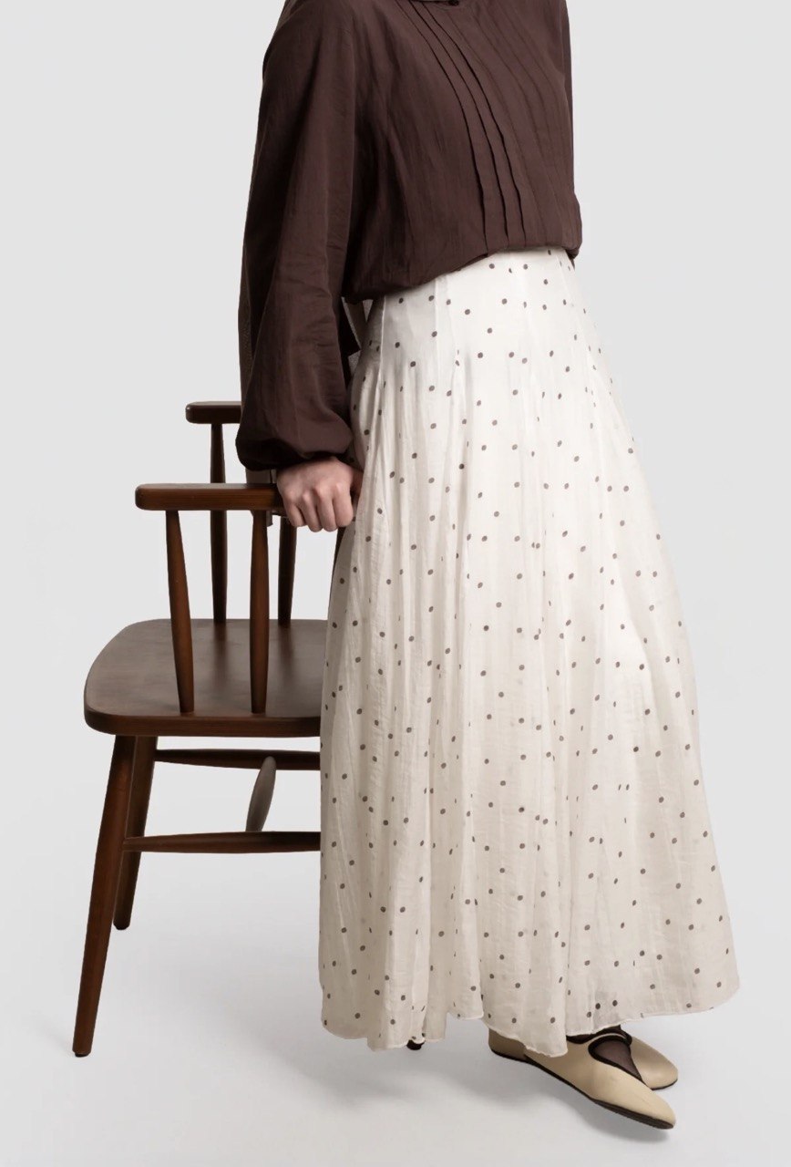 Polka Dot Tencel Maxi Skirt