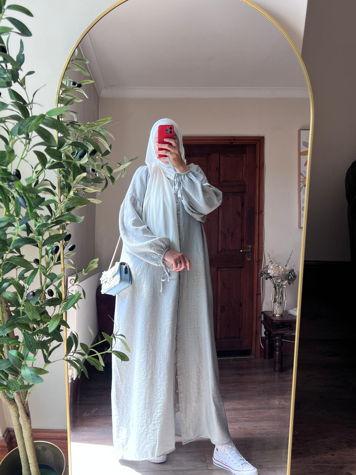 Cotton Blend Buttoned Shirt Dress - Elegant Long Sleeve Dress
