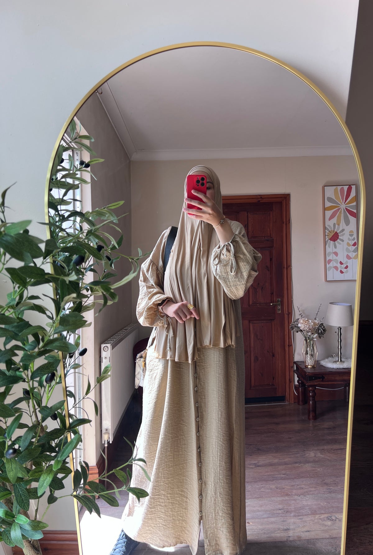 Cotton Blend Buttoned Shirt Dress - Elegant Long Sleeve Dress
