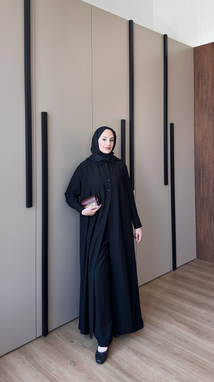 Premium Modal Modest Co-Ord Set | Long Shirt & Wide Leg Trousers