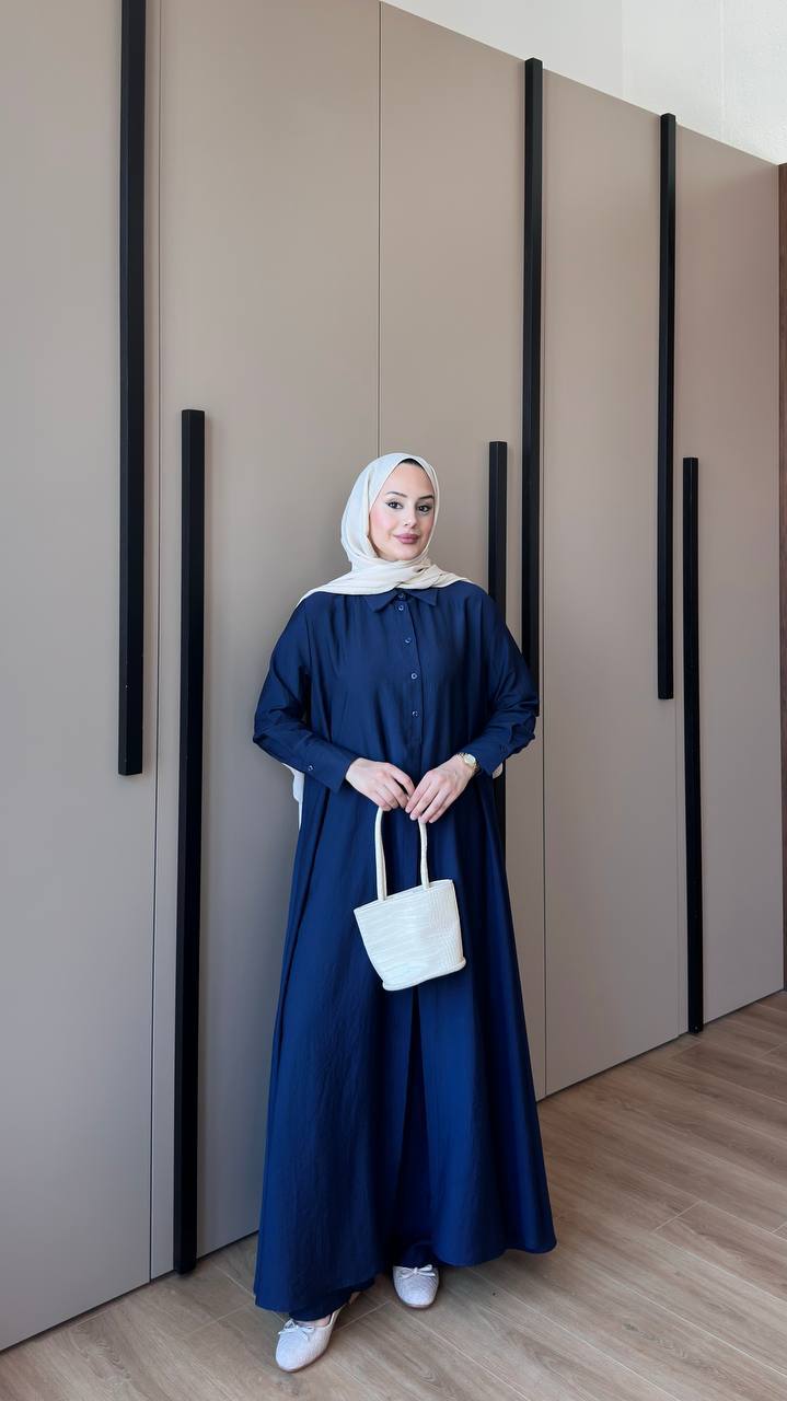 Premium Modal Modest Co-Ord Set | Long Shirt & Wide Leg Trousers