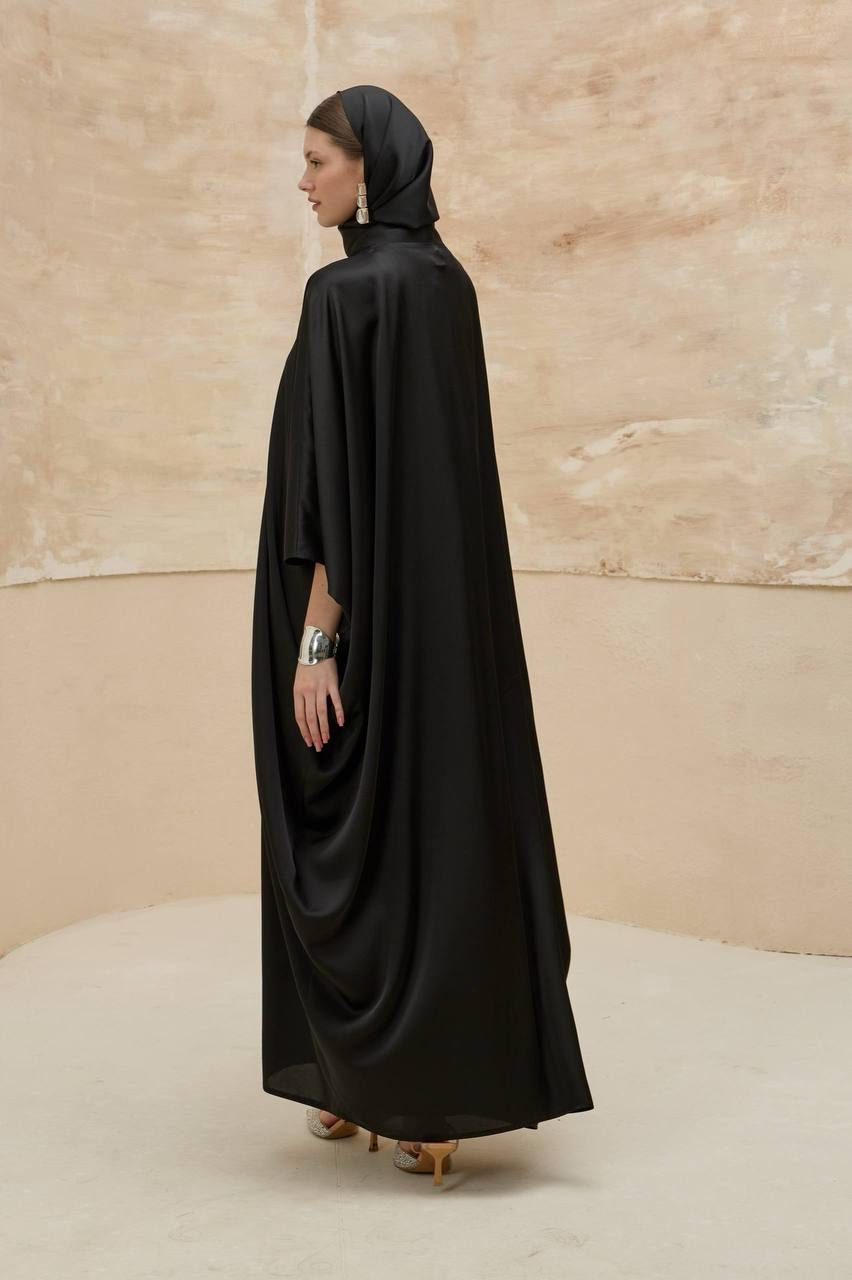Luxury 2-Piece Satin Abaya Set – Inner Dress & Open Abaya | Modest Occasion Wear