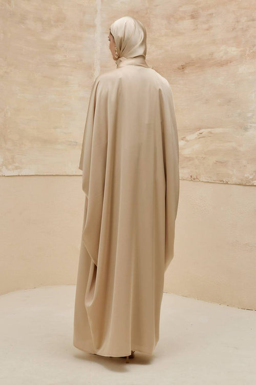 Luxury 2-Piece Satin Abaya Set – Inner Dress & Open Abaya | Modest Occasion Wear