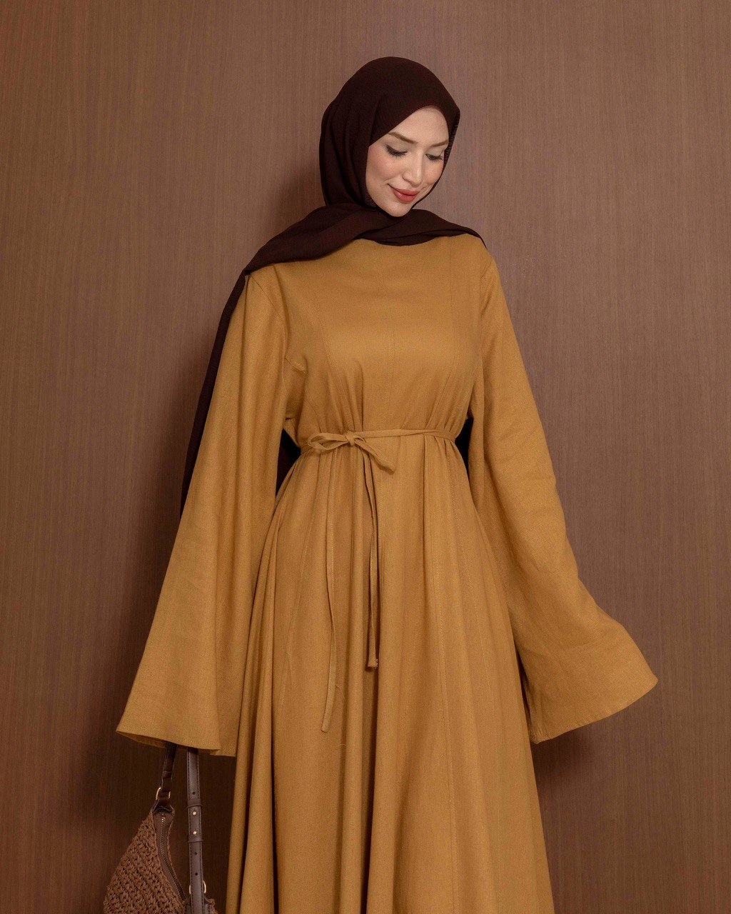 Flared Maxi Dress with Tie Waist