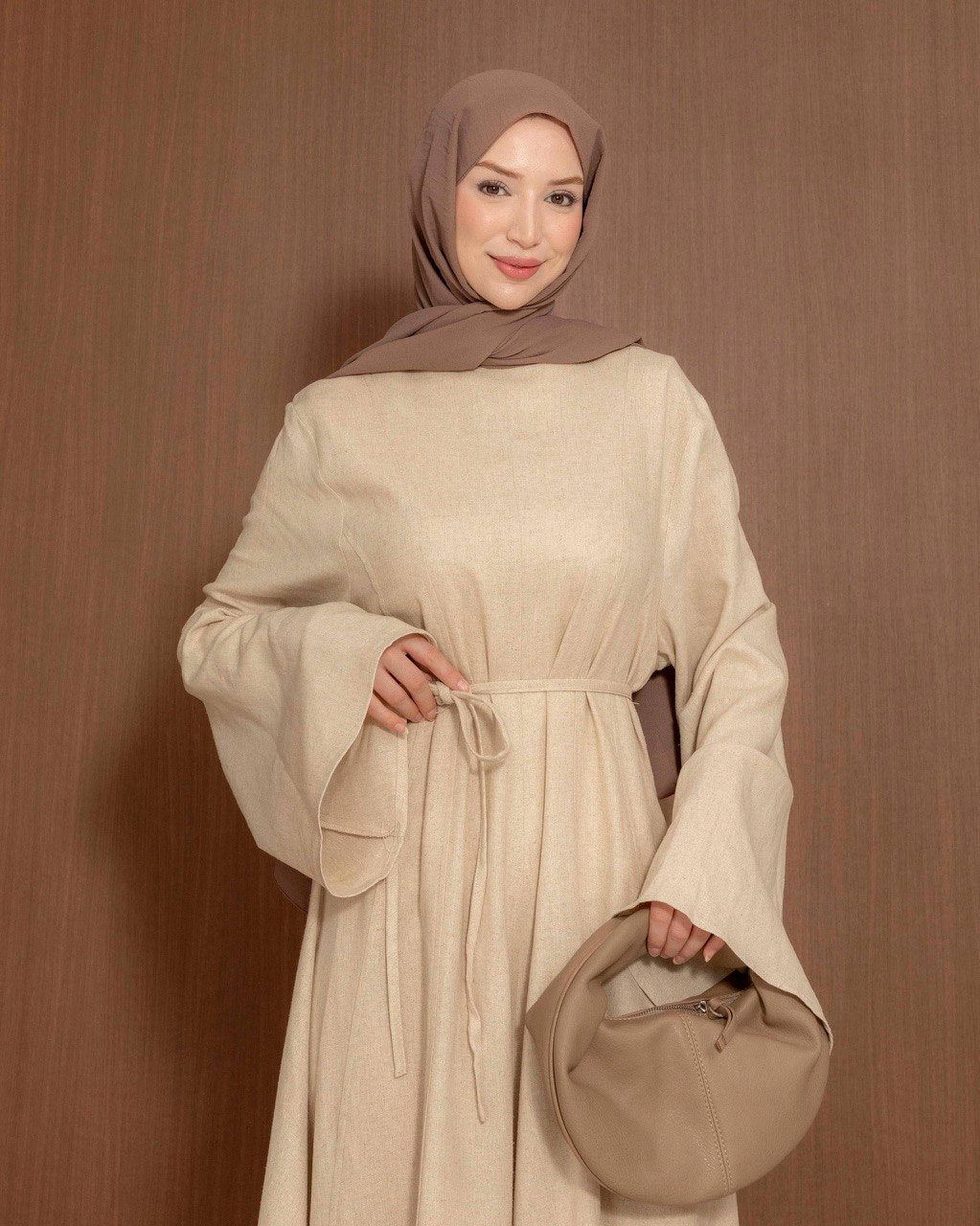 Flared Maxi Dress with Tie Waist