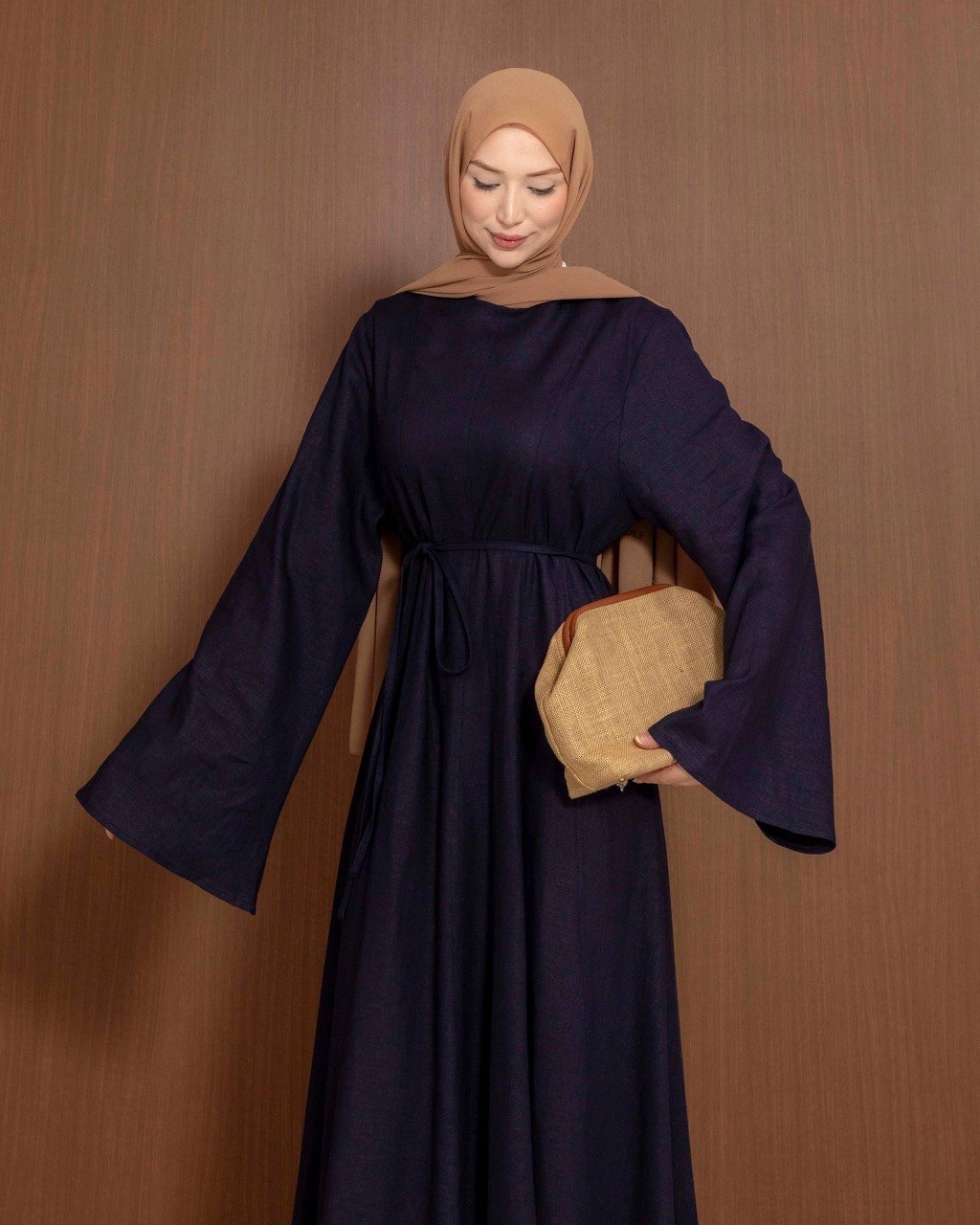 Flared Maxi Dress with Tie Waist