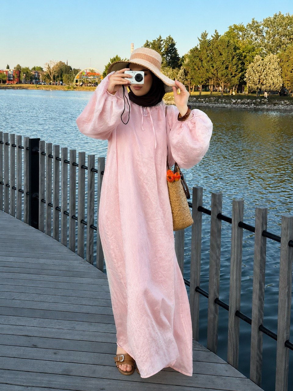 Cotton Maxi Dress | Modest Baloon Sleeve Dress