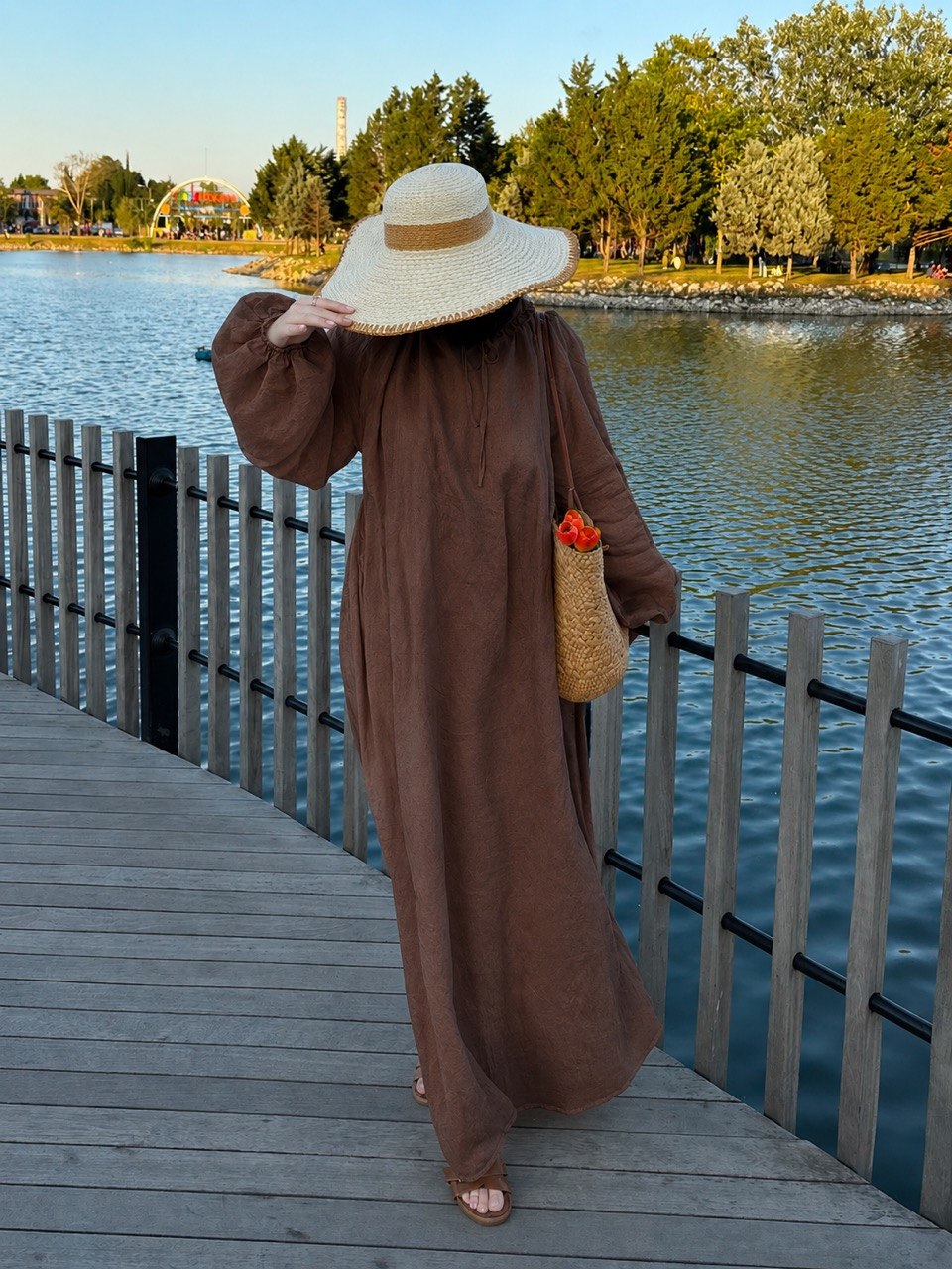 Cotton Maxi Dress | Modest Baloon Sleeve Dress