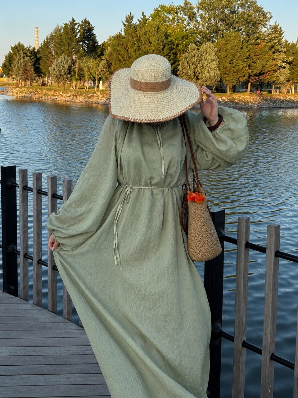 Cotton Maxi Dress | Modest Baloon Sleeve Dress
