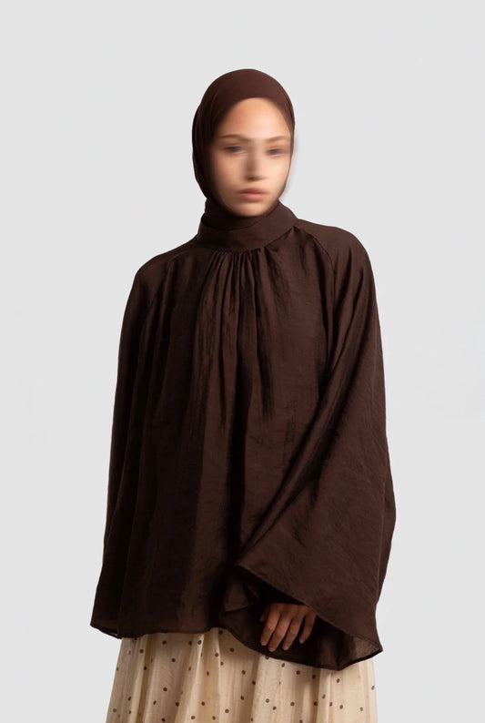 Premium Tencel Stehkragenbluse