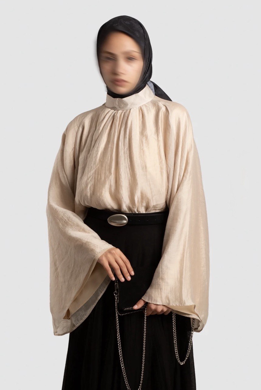 Premium Tencel High Neck Blouse