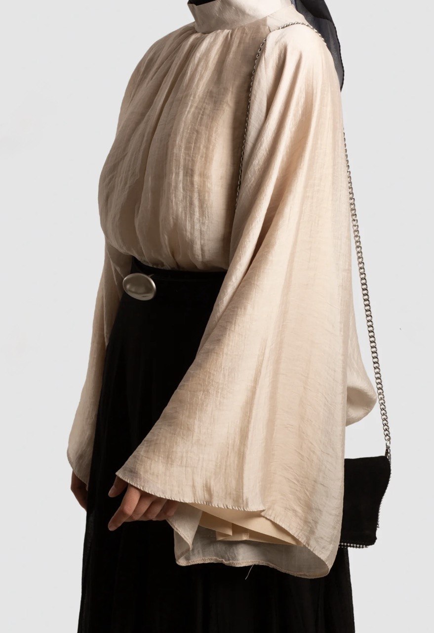 Premium Tencel High Neck Blouse