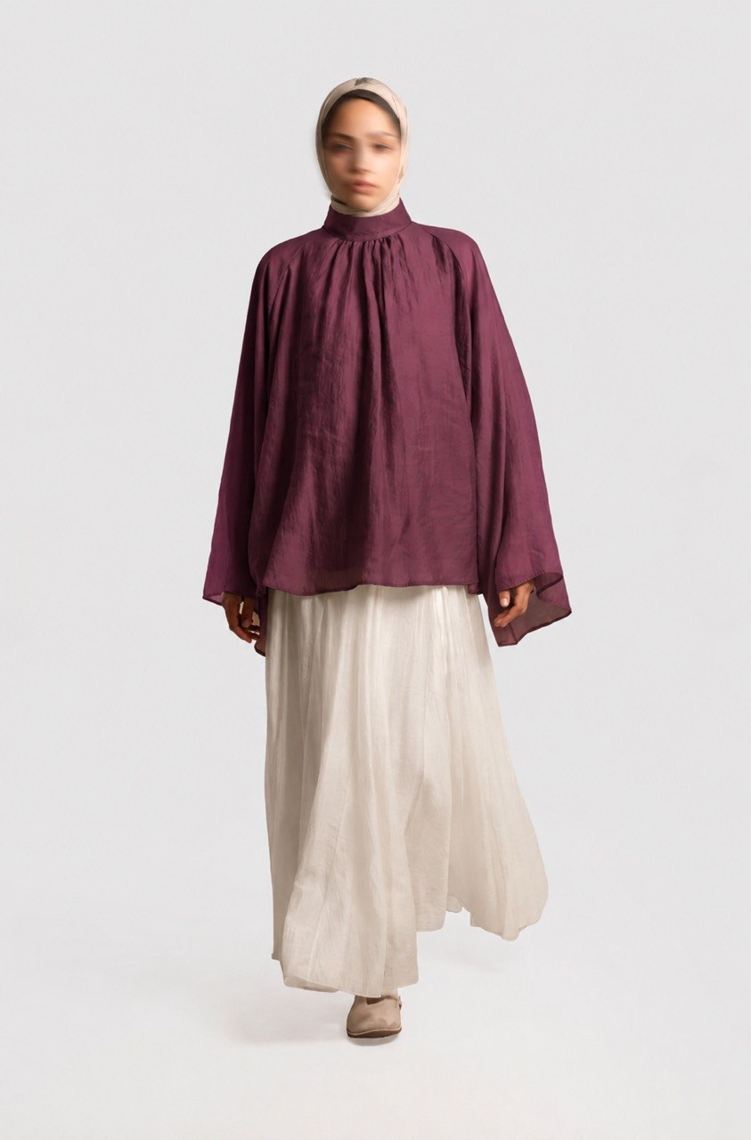 Premium Tencel High Neck Blouse