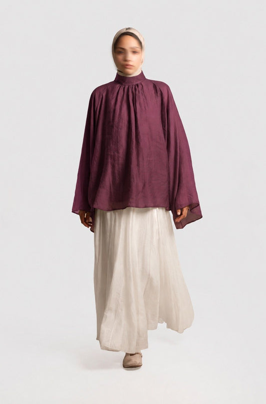 Premium Tencel High Neck Blouse