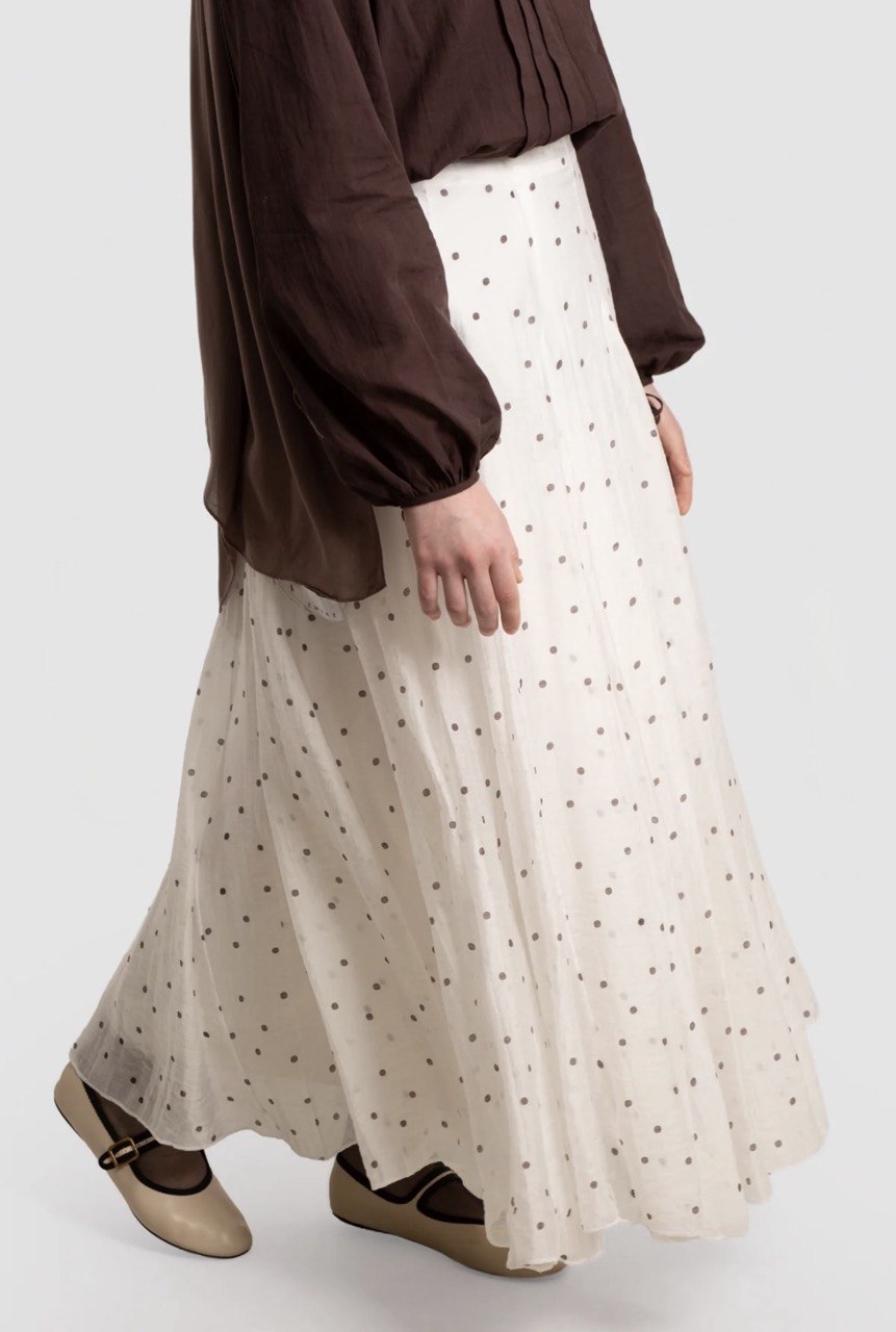 Polka Dot Tencel Maxi Skirt