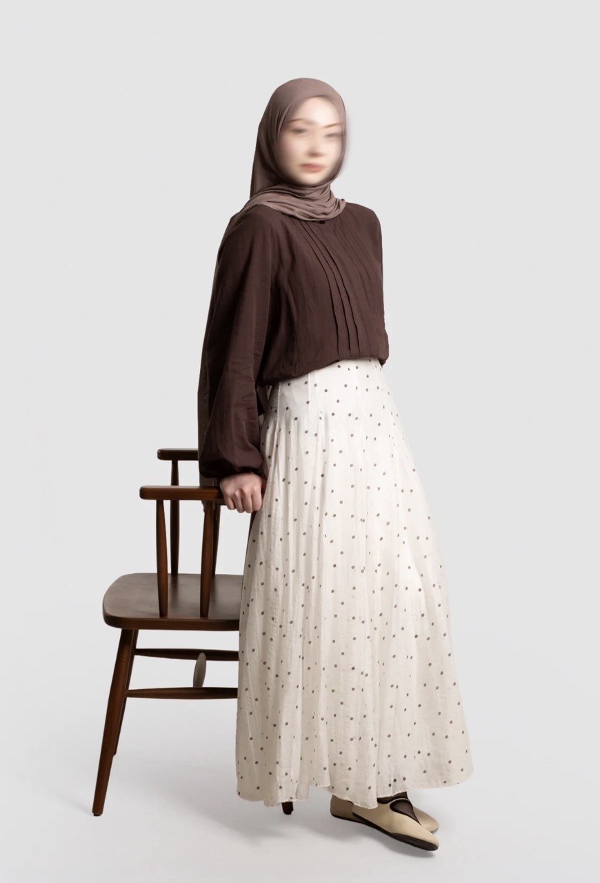 Polka Dot Tencel Maxi Skirt