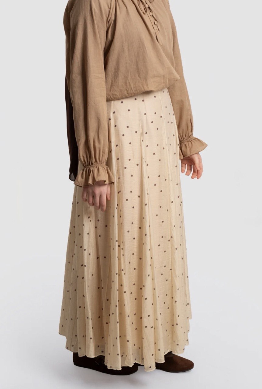 Polka Dot Tencel Maxi Skirt