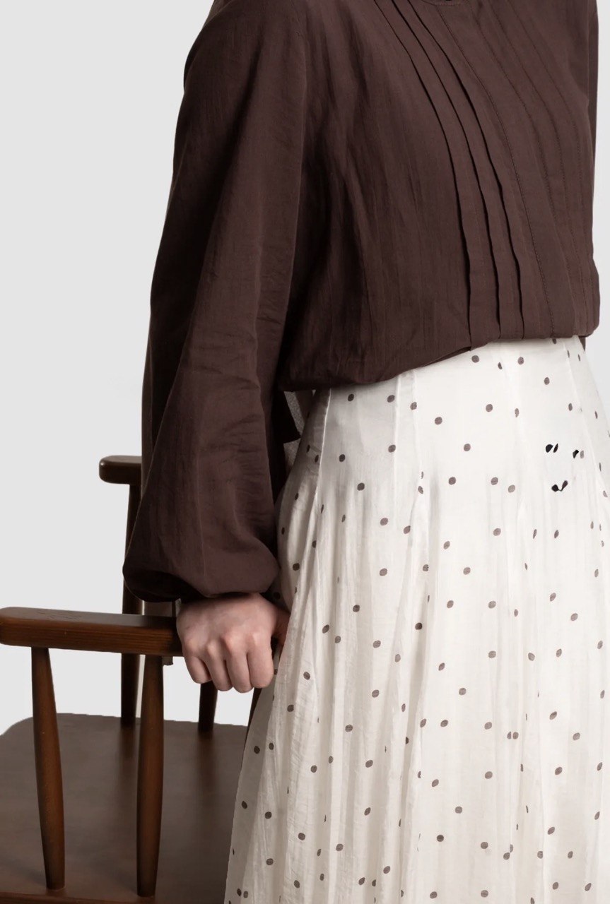 Polka Dot Tencel Maxi Skirt