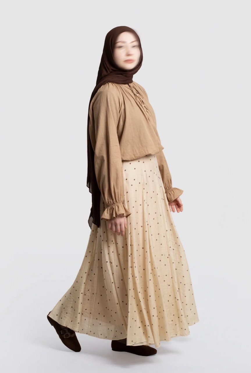 Polka Dot Tencel Maxi Skirt