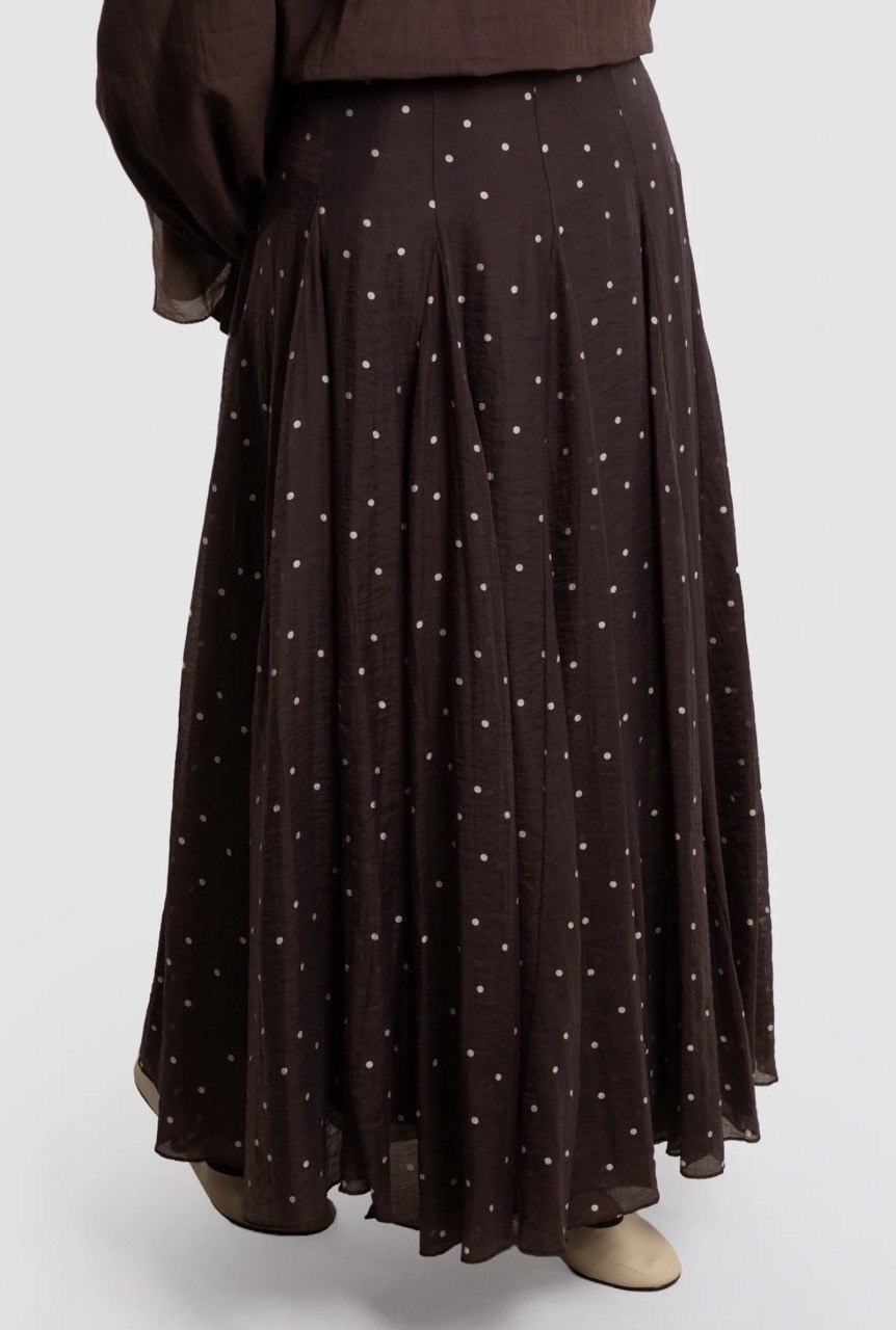 Polka Dot Tencel Maxi Skirt