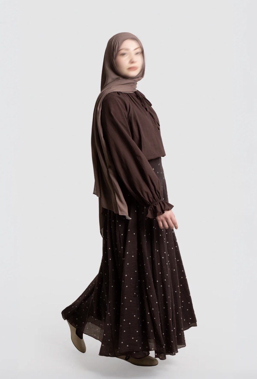 Polka Dot Tencel Maxi Skirt