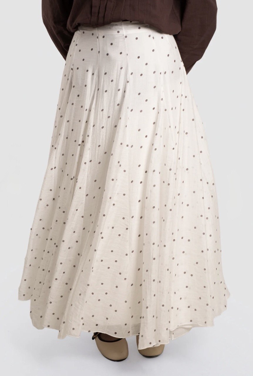 Polka Dot Tencel Maxi Skirt
