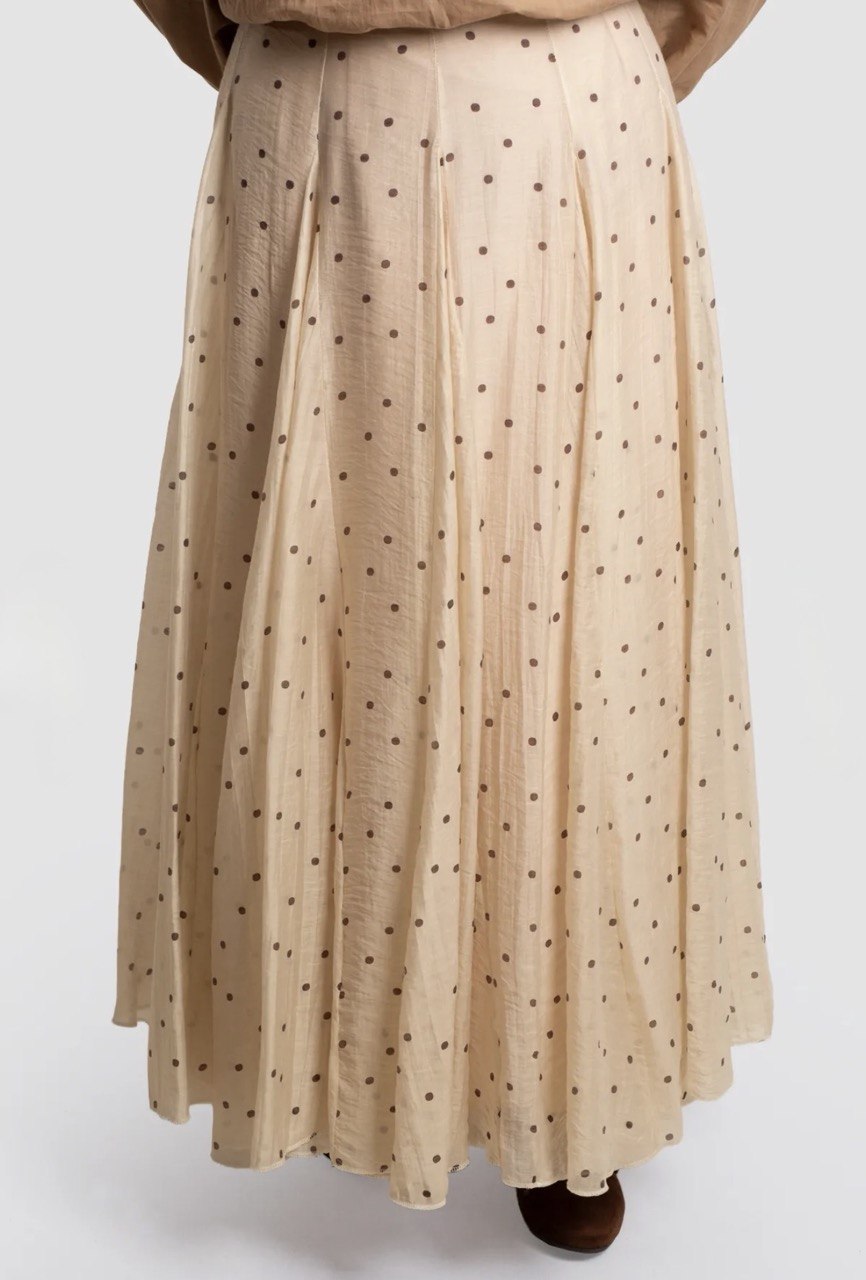 Polka Dot Tencel Maxi Skirt