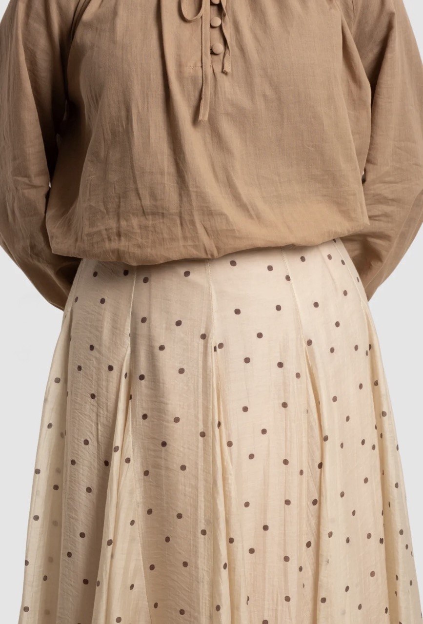 Polka Dot Tencel Maxi Skirt
