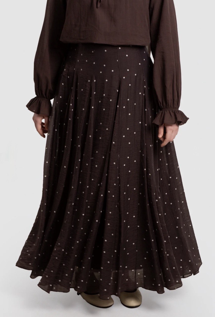 Polka Dot Tencel Maxi Skirt