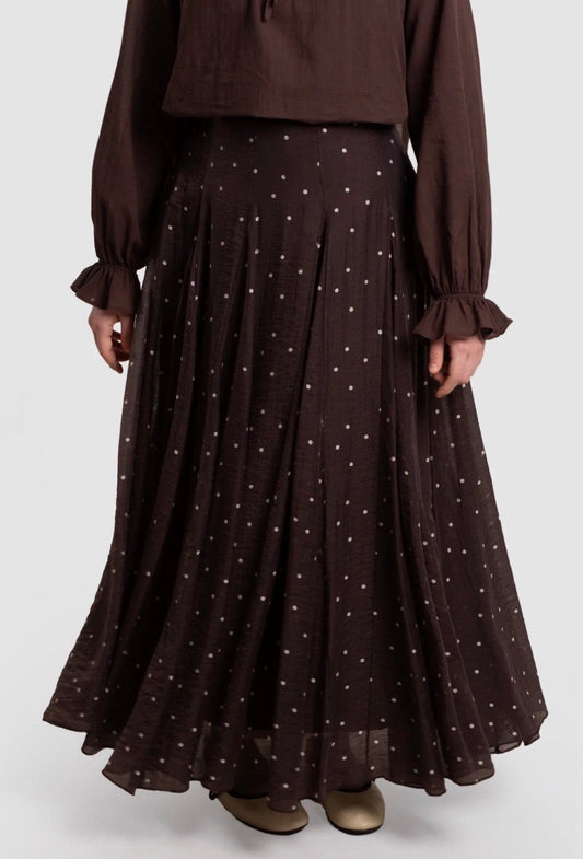 Polka Dot Tencel Maxi Skirt