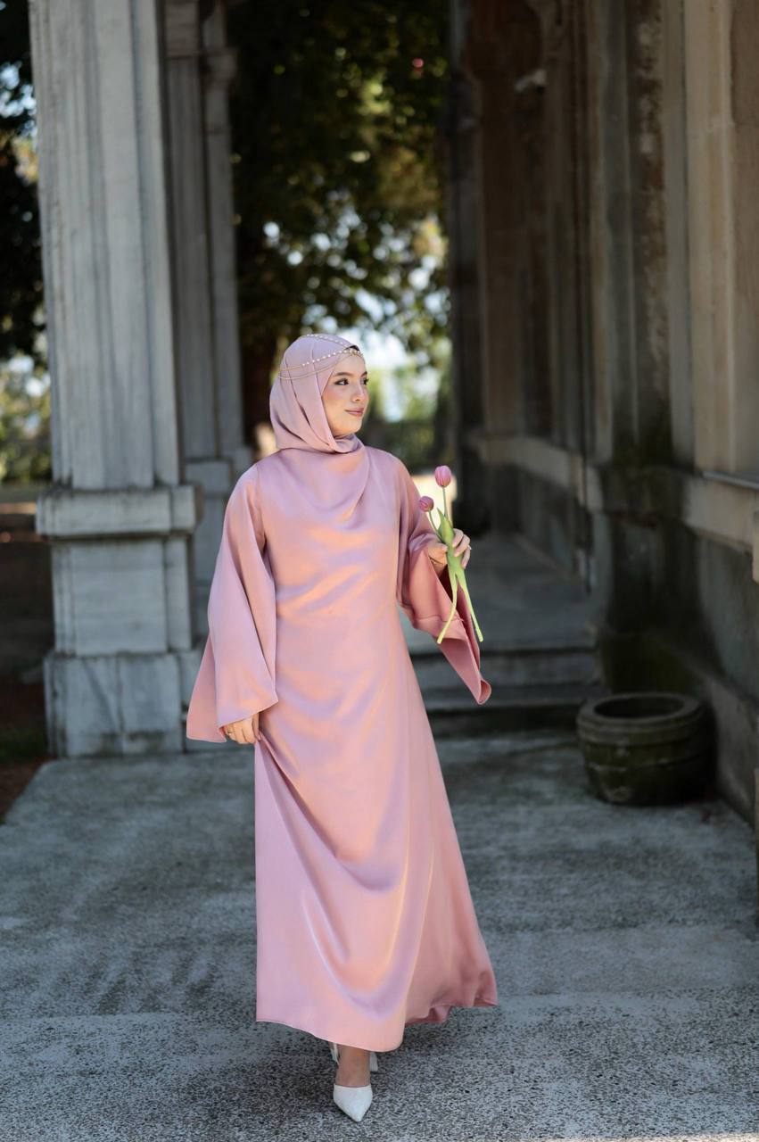 Elegant Satin Draped Maxi Dress