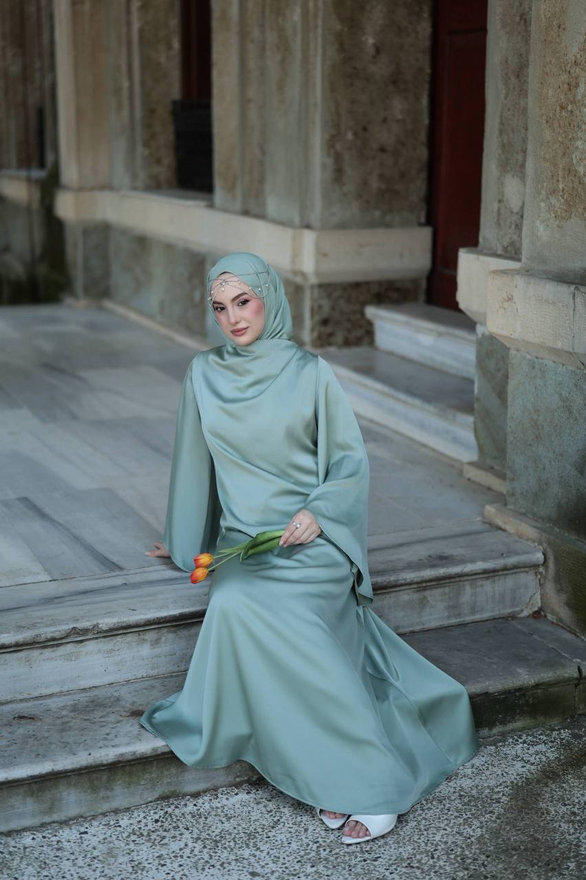 Elegant Satin Draped Maxi Dress